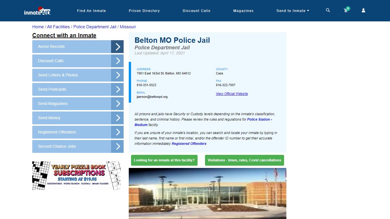 Belton MO Police Jail & Inmate Search - Belton, MO
