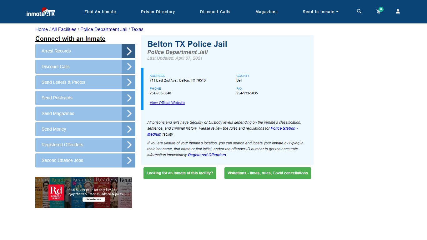 Belton TX Police Jail & Inmate Search - Belton, TX