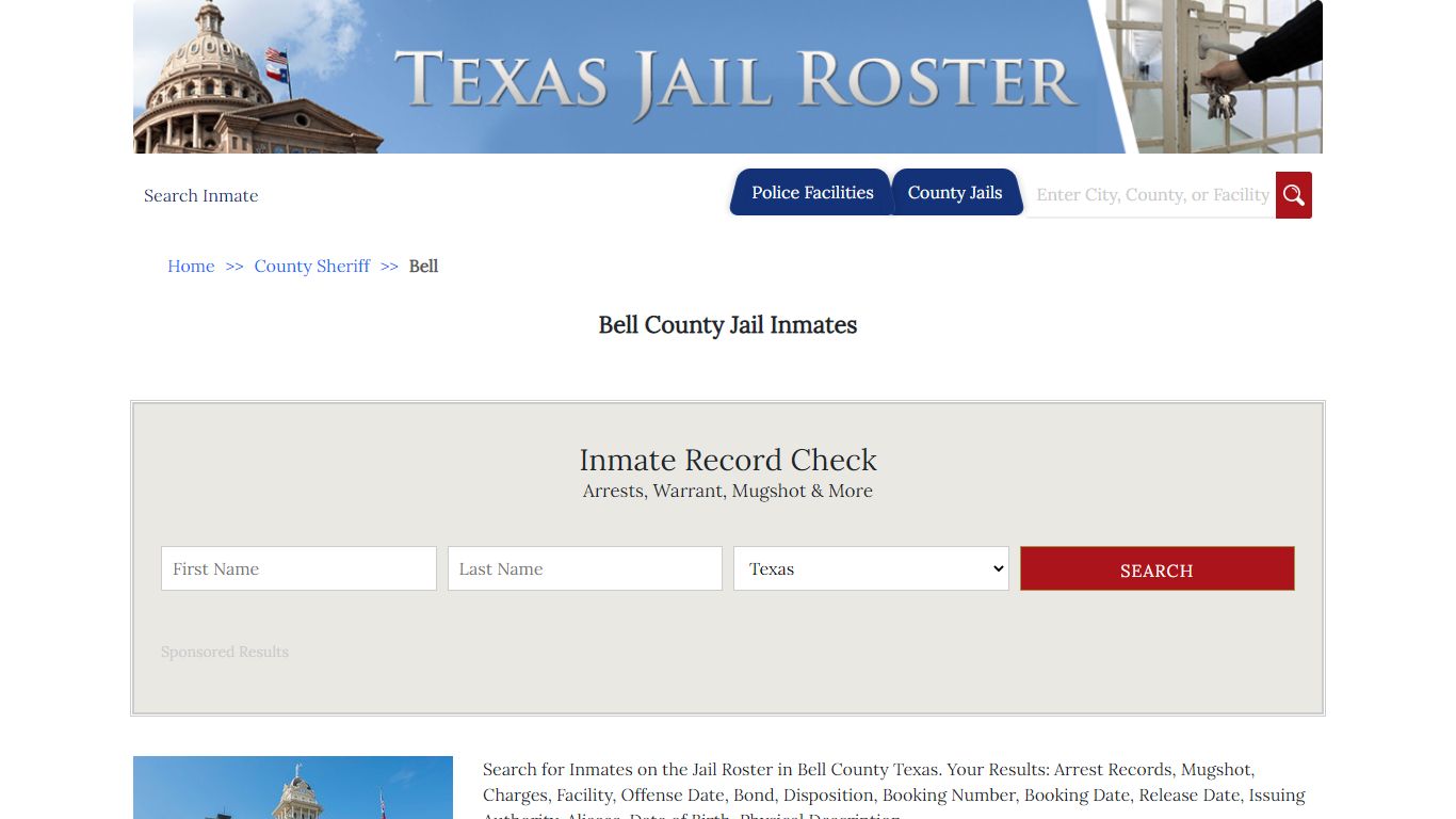 Bell County Jail Inmates | Jail Roster Search